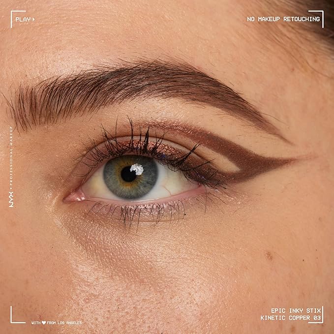 NYX PROFESSIONAL MAKEUP Epic Inky Stix Eyeliner, Mechanical Cream Gel Eyeliner, Waterproof Formula With Up To 24HR Wear - 03 Kinetic Copper (Metallic Rich Brown)