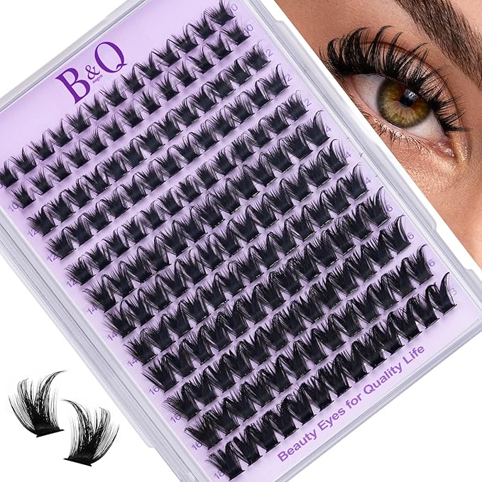 B&Q Manga Lash Clusters SalonSpike 04 10-18mm Mixed Fluffy Eyelash Clusters 156pcs Easily Achieve Salon-quality Lash Extension Results Perfect for Beginners to DIY at Home.(Lash-SalonSpike 04)