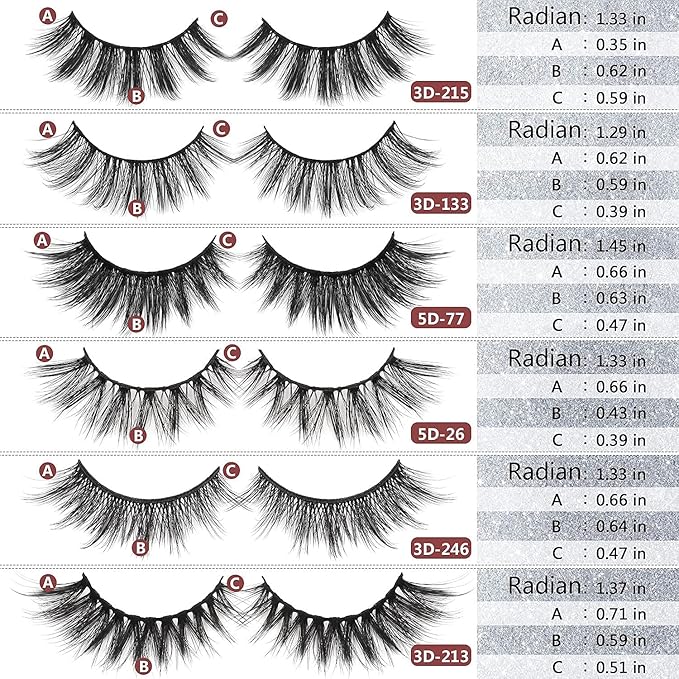 MAGEFY 30 Pairs 6 Styles Faux Mink Eyelashes, 16mm-20mm Lashes Natural Look to Dramatic False Eyelashes, Handmade Reusable Fake Eyelashes with Portable Boxes
