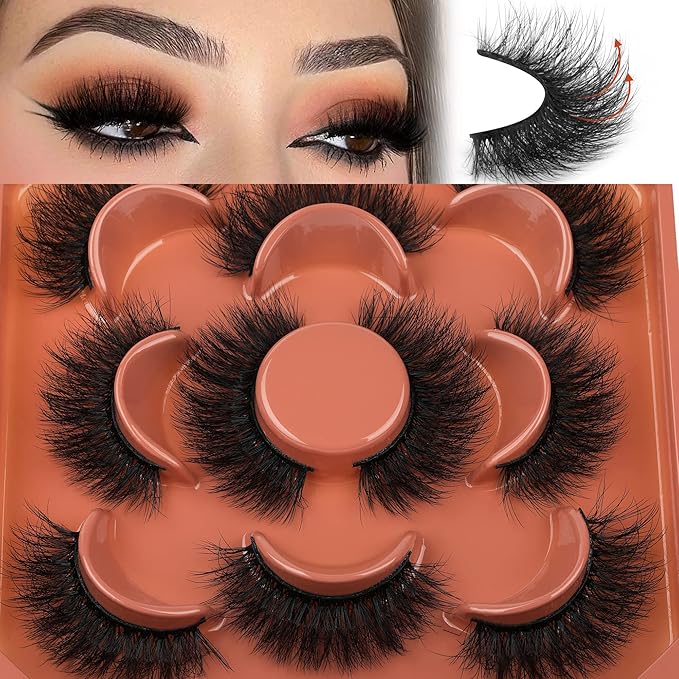 Fluffy Lashes Natural Wispy Eyelashes Full Volume Mink Lashes 14mm Short Faux Mink Lashes Multipack by Focipeysa