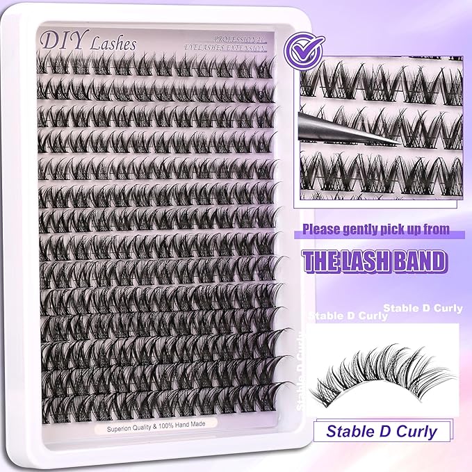 Lash Clusters Natural Wispy Cluster Eyelash Extensions 10-18mm Individual Lashes DIY Cluster Lashes Extension Soft Comfortable Eyelash Clusters with Thin Band by Himirell