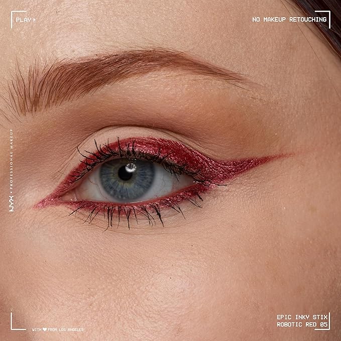 NYX PROFESSIONAL MAKEUP Epic Inky Stix Eyeliner, Mechanical Cream Gel Eyeliner, Waterproof Formula With Up To 24HR Wear - 05 Robotic Red (Matte Red)