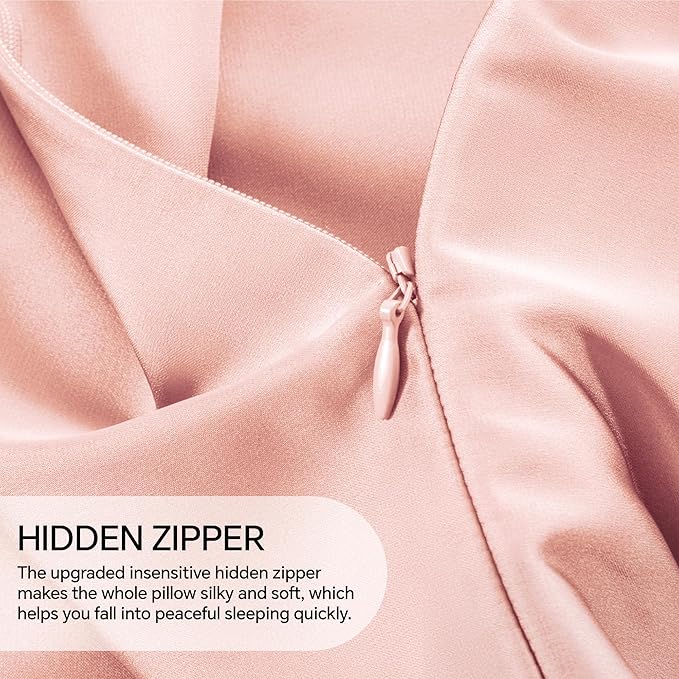 INFIIXSO Mulberry Silk Pillowcase for Hair and Skin, Silk Pillow Cases Standard Size with Hidden Zipper 20x26 Inches, Extraordinary Smooth and Soft Cooling Pillow Cases for Hot Sleepers(Coral, 1 Pack)