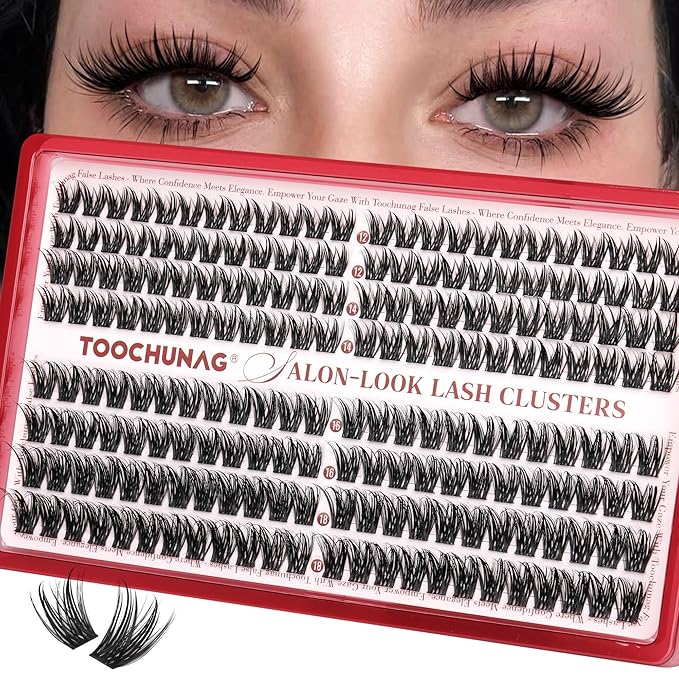 Wispy Cluster Lashes Manga Eyelash Clusters 192pcs Spiky Volume Cluster Eyelash Extensions D Curly Fairy Lash Clusters 12-18mm DIY Individual Lashes Extension Natural Look by TOOCHUNAG