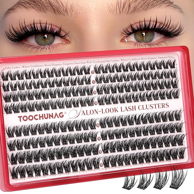 Wispy Cluster Lashes Manga Eyelash Clusters 192pcs Spiky Volume Cluster Eyelash Extensions D Curly Fairy Lash Clusters 12-18mm DIY Individual Lashes Extension Natural Look by TOOCHUNAG