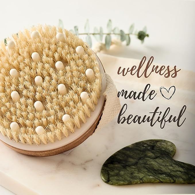 Abundantly Made Co. | 6-Piece Lymphatic Drainage Variety Kit + Wood Therapy Massage Tools | Wood, Jade & Silicone for Maderoterapia, Gua Sha, Cupping & Dry Brushing | Body Sculpting + Fascia Massager