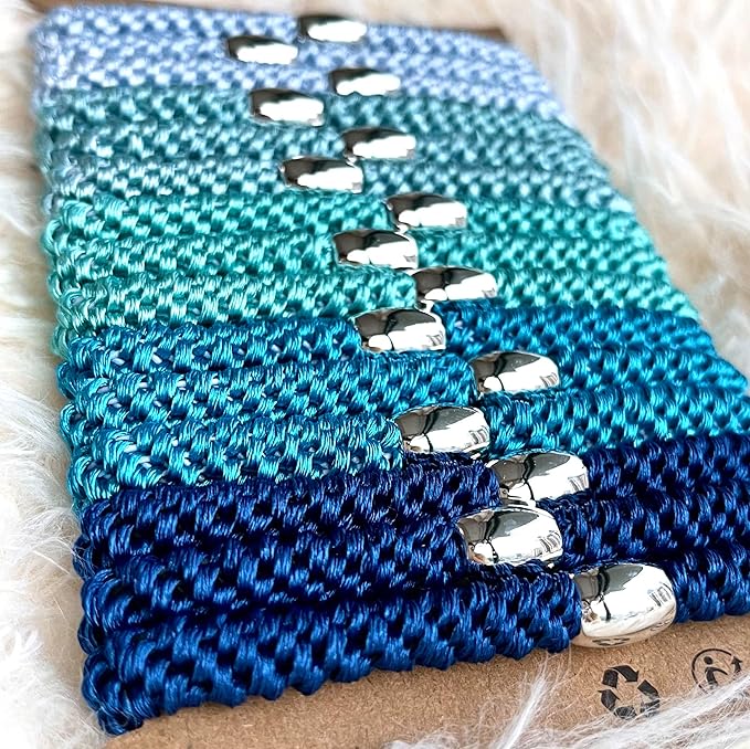 Tanha 15Pcs Hair Tie Bracelet,Hair Ties For Women Men,Ponytail Holders For Thick Hair,Strong Stretchy No Damage No Crease Hair Bands (Blue)