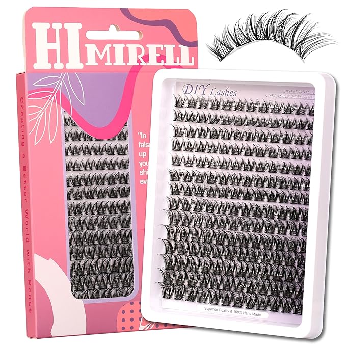 Lash Clusters Natural Wispy Cluster Eyelash Extensions 10-18mm Individual Lashes DIY Cluster Lashes Extension Soft Comfortable Eyelash Clusters with Thin Band by Himirell