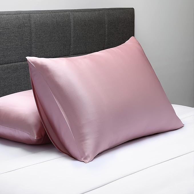 Fishers Finery 19mm 100% Pure Mulberry Silk Pillowcase, Quality Tested (English Rose, Q)