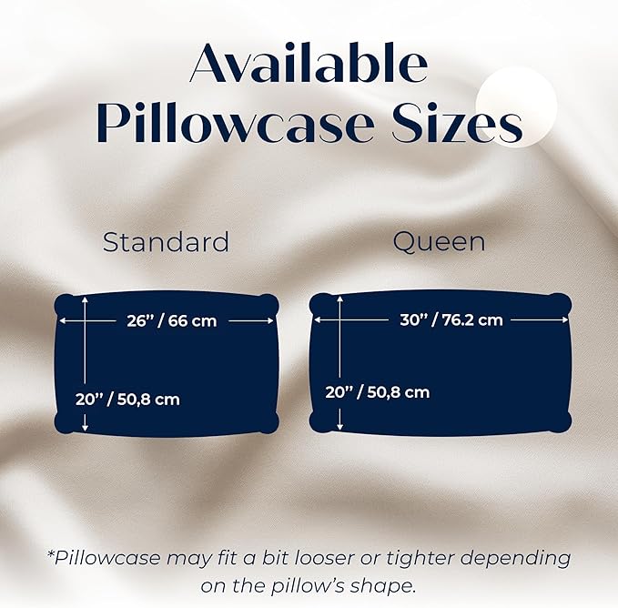 Moonaé Mulberry Silk Pillowcase – Pure Silk Pillow Cover for Healthier Hair & Smoother Skin – Soft, Breathable and Temperature-Regulating, Luxurious Silk Case Colors Champ-S