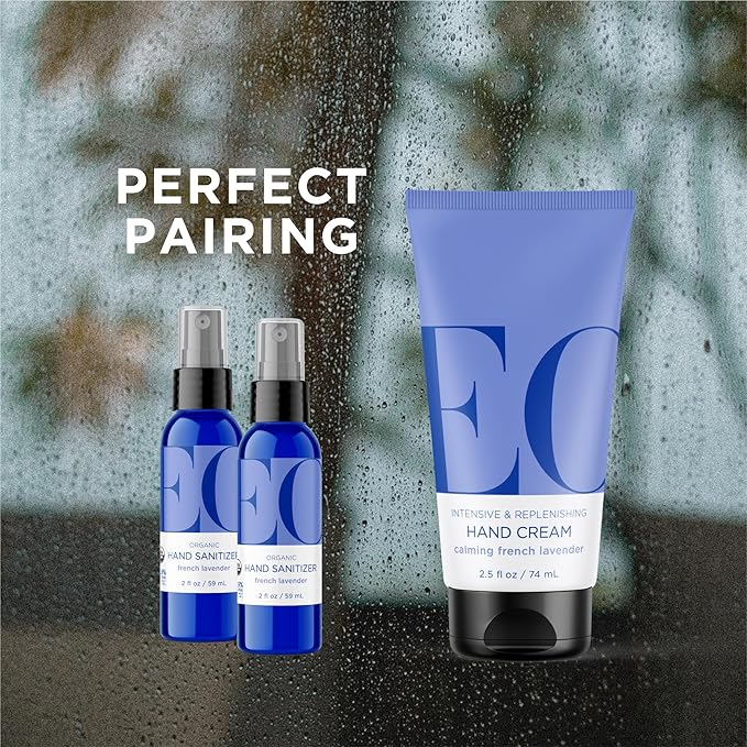 EO Hand Cream, 2.5 Ounce (Pack of 2), French Lavender, Organic Plant-Based, Moisturizer for Dry Skin