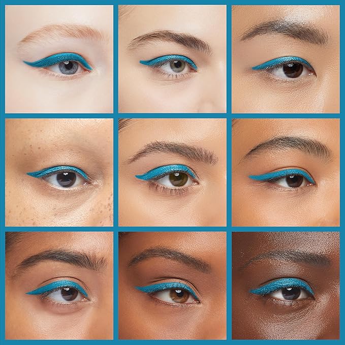 Erinde Gel Cream Eyeliner, High-Intensity Pigments, Smudge-Proof, Waterproof Long Lasting, Eyeshadow Primer with 2PCS Eyeliner Brushes, 10# Water Blue