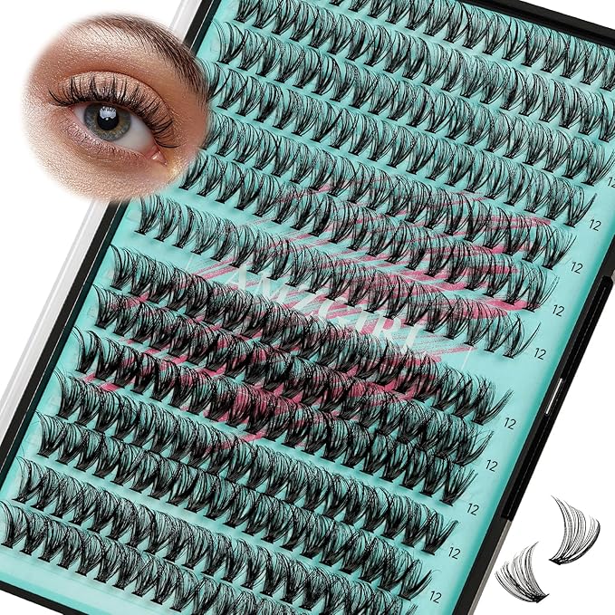 Lash Clusters Wispy 280PCS Eyelash Extension 30D 40D Cluster Lashes Individual Lashes DIY Lash Extension Natural Look Cluster Eyelash Extensions Soft False Eyelashes at Home for Beginners(12mm)