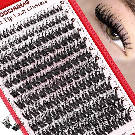 TOOCHUNAG Eyelash Clusters Wispy Cluster Eyelash Extensions 144pcs Volume Lash Clusters 10-16mm Individual Lashes Natural Eyelashes Clusters WideSpan DIY Lash Extension at Home