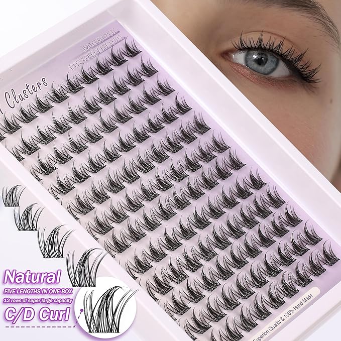 Himirell Lash Clusters Manga With Spikes Wispy Cluster Natural Eyelash Extensions Anime Eyelashes Clusters Faux Mink Fairy Individual Lash Extension Kit for Self Application