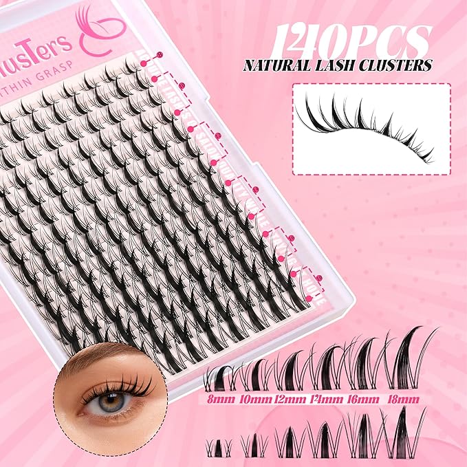 Himirell Clear Lash Clusters Manga Eyelash Clusters Anime Cluster Eyelash Extensions Clusters Lashes Natural Look Eyelashes Fairy Lash Clusters Manga Individual Lashes (8-16) mm