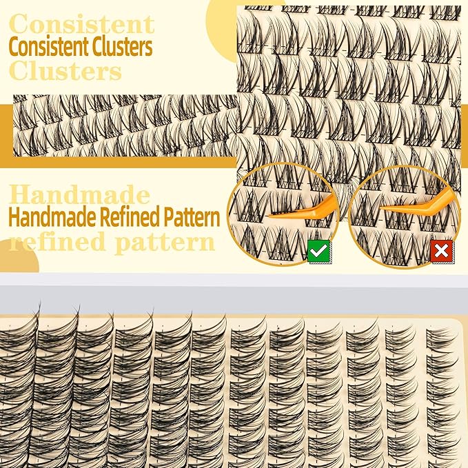 Leefrei Eyelash Clusters Set 10-18mm Wispy Lash Clusters D Curl DIY Cluster Lash Extension Kit Individual Lashes Kit With Bond & Seal, Glue Remover, Tweezers(LF02 Lashes Set)