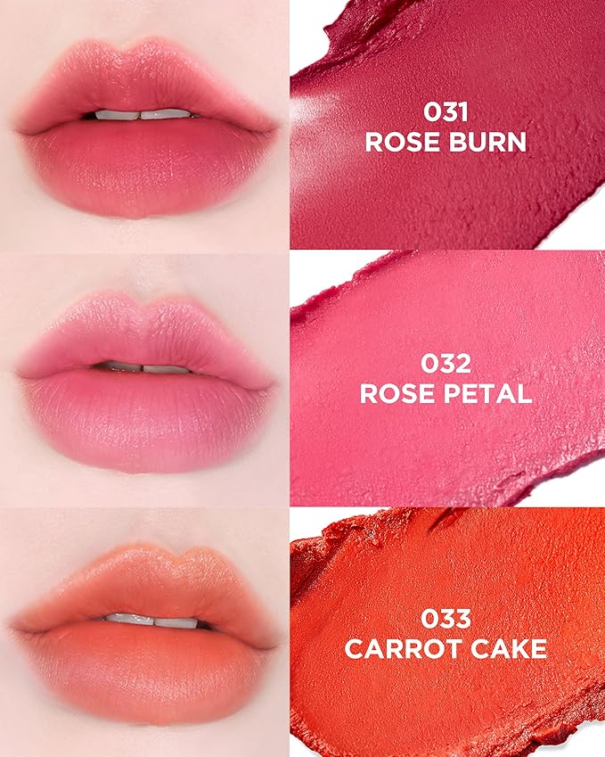 TOCOBO Powder Cream Lip Balm – Vegan Korean Soft Matte Lipstick Balm for Velvet Finish - Moisturizing & Blurring Effect – Lightweight Powdery Texture, Brick Orange, 0.12oz.