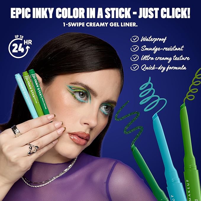 NYX PROFESSIONAL MAKEUP Epic Inky Stix Eyeliner, Mechanical Cream Gel Eyeliner, Waterproof Formula With Up To 24HR Wear - 02 Ember Energy (Matte Warm Brown)