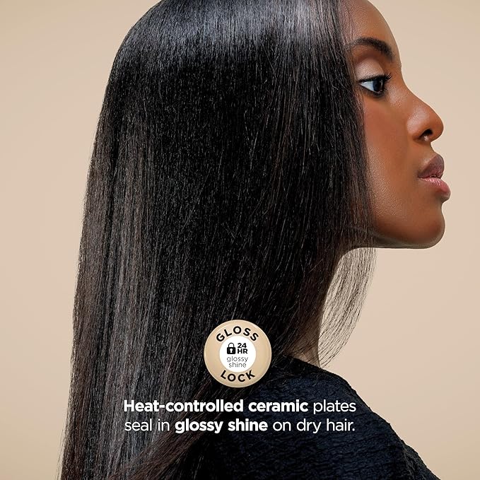 Shark Glam Ceramic & Powerful Air Styling & Drying System, with Silki Straightener & Shark Glossi Air Glosser, for Drying, Curling, Straightening & Glossing, Gold, HD6051S (Straight & Wavy Hair)