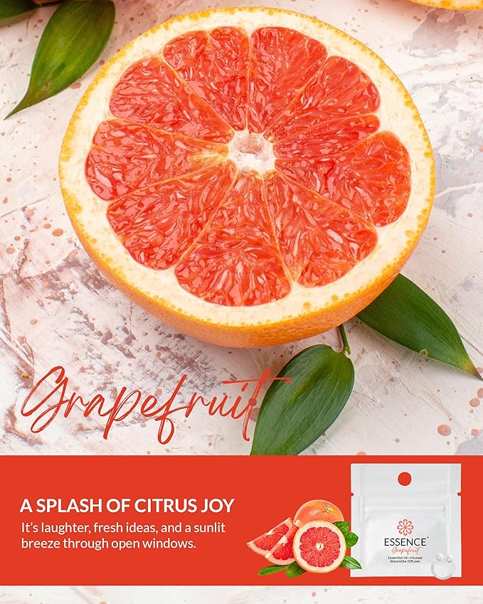 Essence Wearable Aromatherapy Nasal Diffuser – Grapefruit Essential Oil Nose Ring Silicone Inhaler for Stress & Mood Support - Made in USA & Travel-Friendly