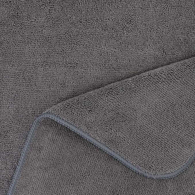 POLYTE Professional Quick Dry Lint Free Microfiber Hair Drying Salon Towel, 20 x 40 in, 2 Pack (Dark Gray)