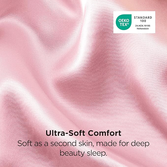 Bedsure Satin Pillowcase for Hair and Skin Queen, Similar to Silk Pillow Cases, Valentine Pillow Covers Set of 2 with Envelope Closure, Pink Room Decor Essentials, Gifts for Women Girls 20x30 Inches